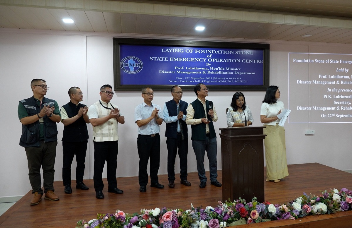 DM&R Minister Prof. Lalnilawma’n State Emergency Operation Centre (SEOC) foundation lungphum a phum
