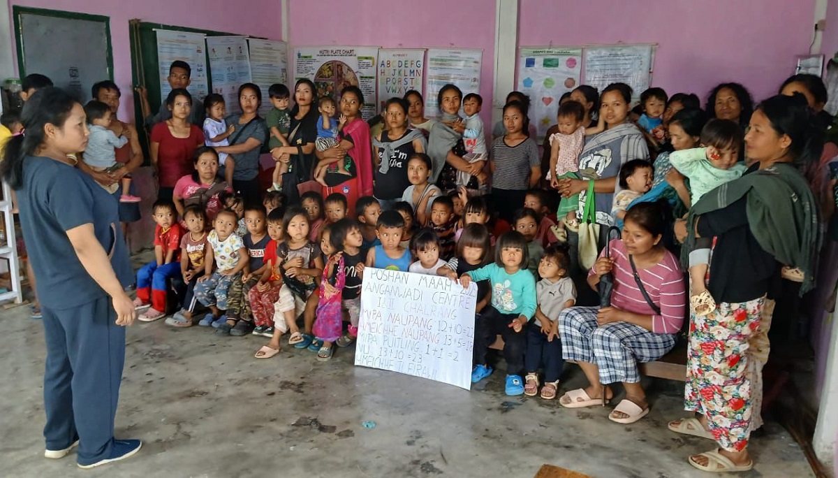 Nu leh naupang tana chaw tha inzirtirna, Poshan Maah chu Mizorama Anganwadi Centre hrang hrangah hman mek a ni