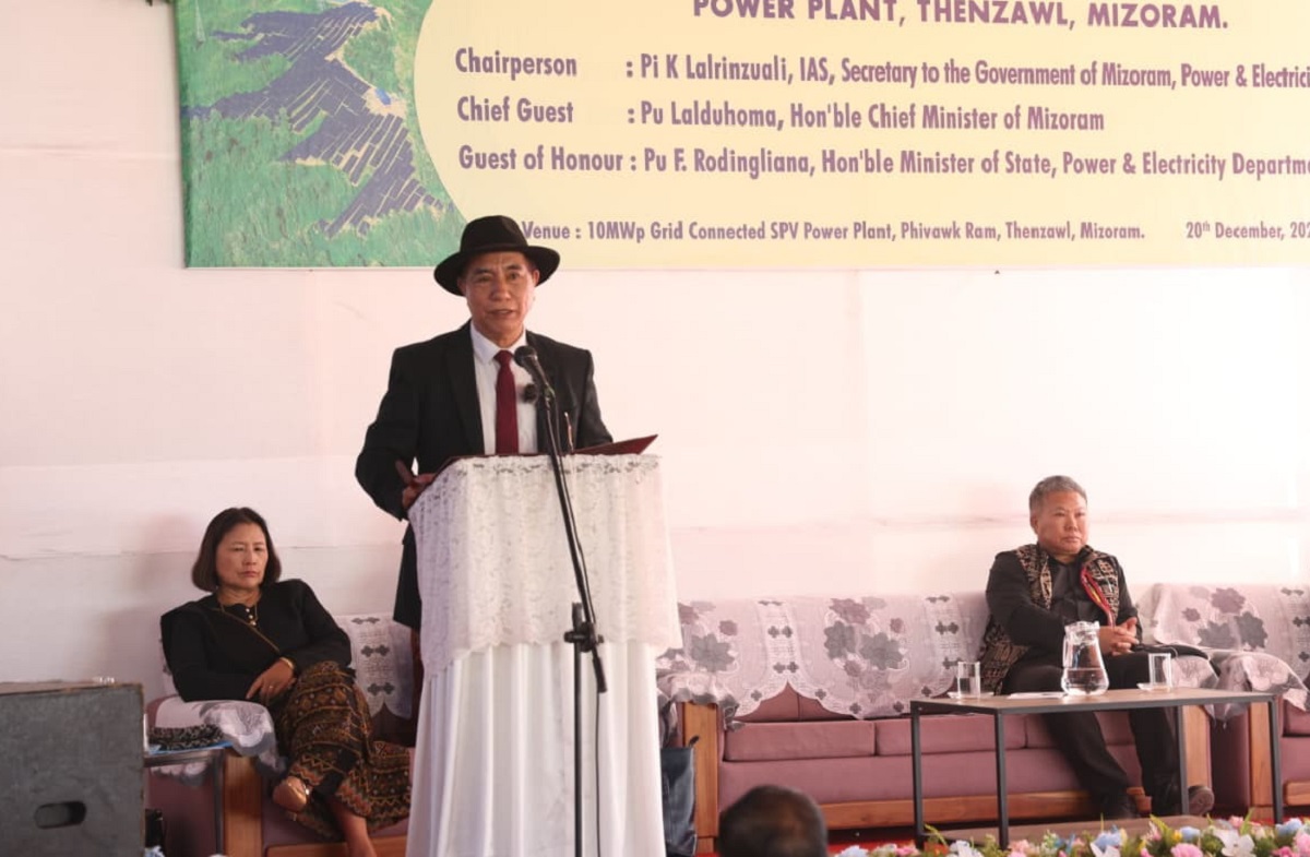 Chief minister-in 10mw thenzawl solar power plant a hawng
